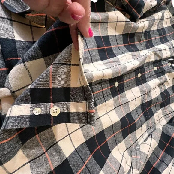 Ralph Lauren Polo Jeans Co XL Plaid Button-Up Shirt XL Long Sleeve Black Orange - Picture 9 of 12